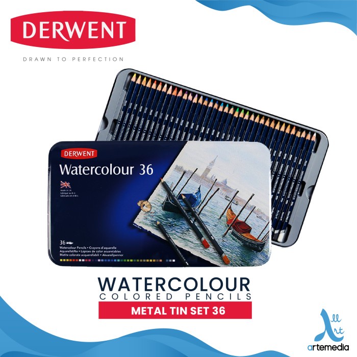 

✨Sale Pensil Warna Derwent Watercolor 36 Pencil Color Metal Tin Set Bisa Gojek