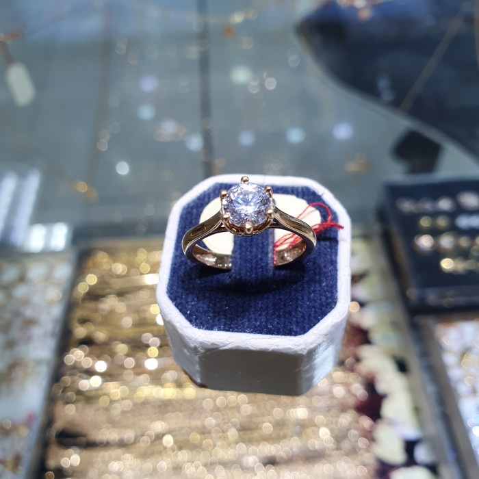 ✨Termurah Cincin Soliter Emas 700/22K Polos Terbaru