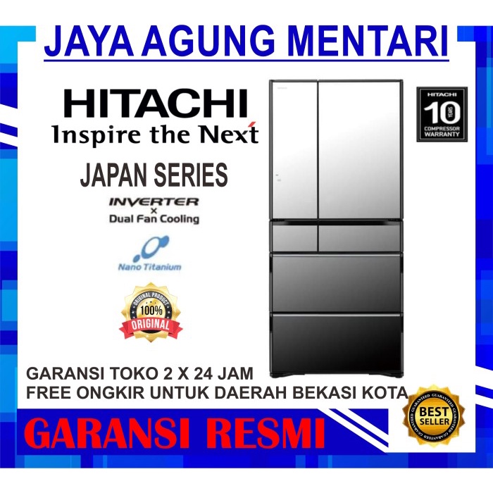 ✨Ready Kulkas Hitachi R-Wx670Kn X Mirror Multi Door Japan Series Bisa Sameday