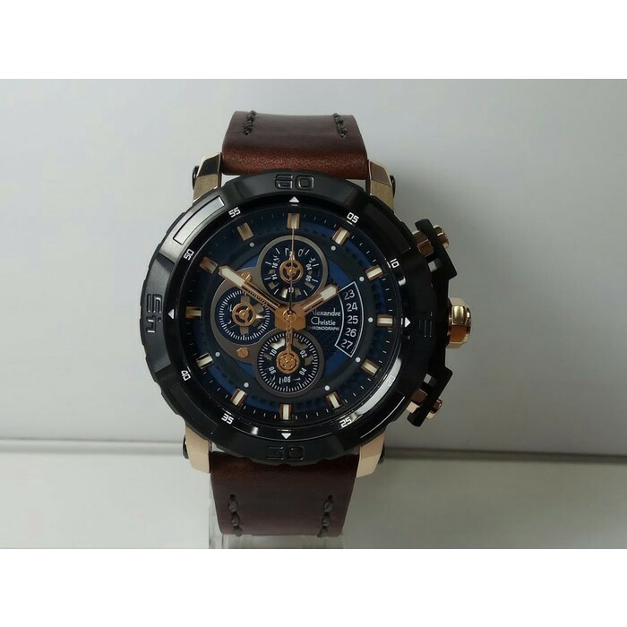 ✅Ready Jam Tangan Pria Alexander Christie Ac 6439 Light Gold Brown Original Terbaru