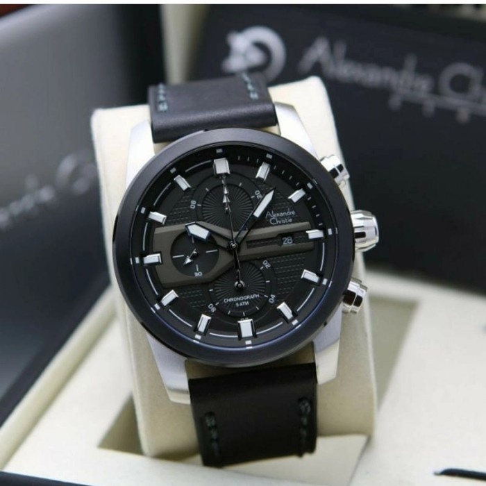 ✅Ori Alexandre Christie Original Pria Ac6562 - Ac 6562 Silver Black Terbaru