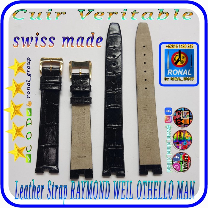 ✅Original Tali Jam Raymond Weil Othello Model 06 Coak Laki Logo Rw Original Swis Terbatas