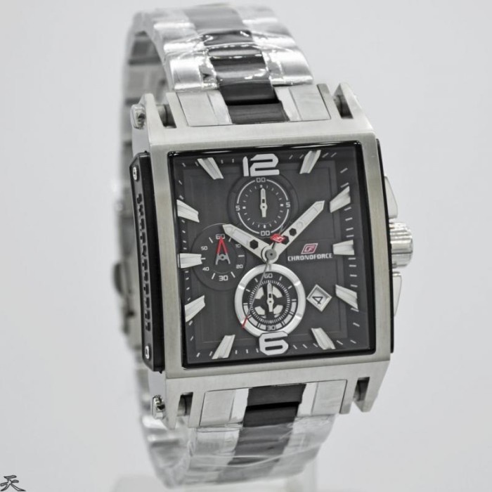 ✅Ori Jam Tangan Chronoforce Pria Original 5312-2Mrc Silver Black Bisa Gojek