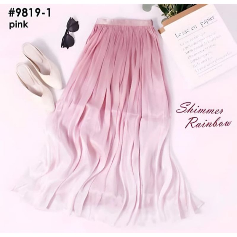 [NEW COLLECTIONS] BEST SELLER ROK SHIMMER PANJANG IMPORT TERBARU GRADASI PELANGI