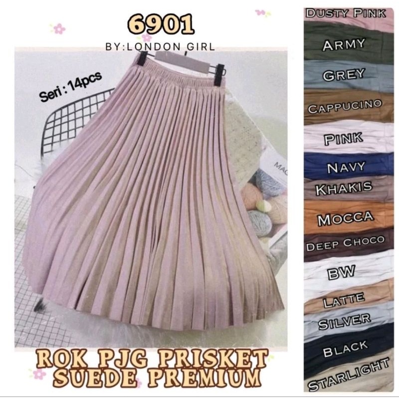 [NEW COLLECTIONS] BEST SELLER ROK PLISKET PANJANG PREMIUM 14 WARNA BY LONDON GIRL