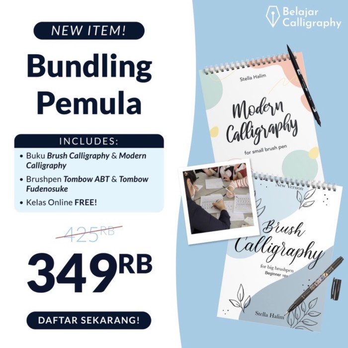 

Promo Paket Bundling Untuk Pemula (Brush Calligraphy & Modern Calligraphy)