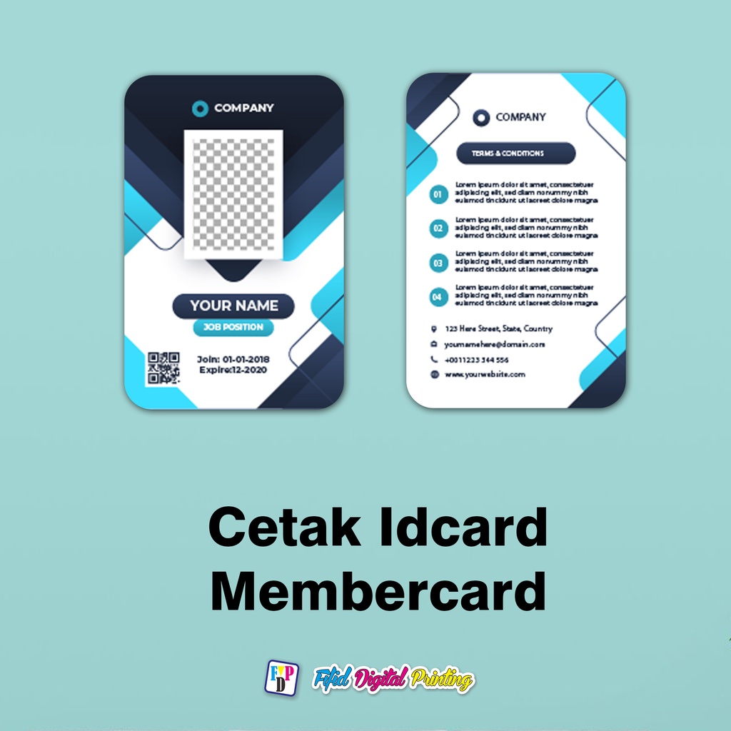 

Cetak id Card custom design bahan PVC