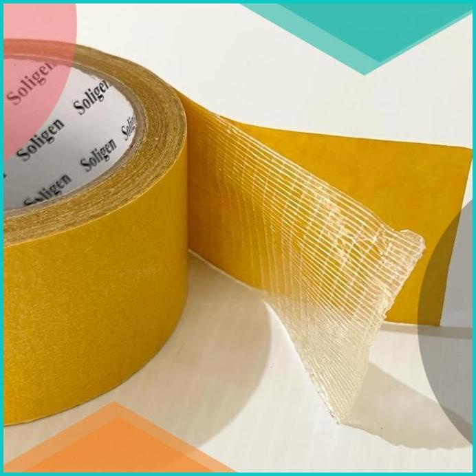 

Filament Double Tape Serat Fiber SOLIGEN Isolasi Lakban Selotip 2"x10