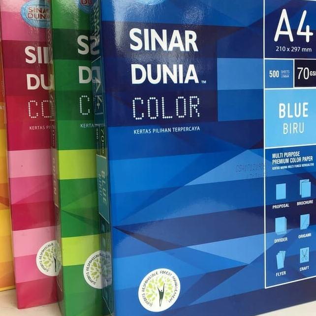 

[ PER DUS ] KERTAS HVS WARNA A4 - F4 70GSM SIDU |Top|Best