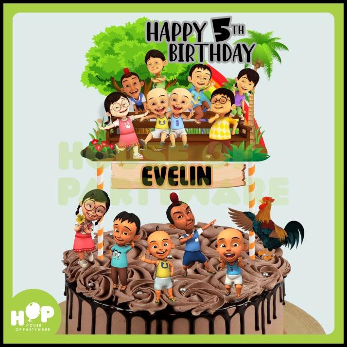 DISKON CAKE TOPPER KHITAN / KHITANAN UPIN IPIN + CUSTOM NAMA / ULANG TAHUN 