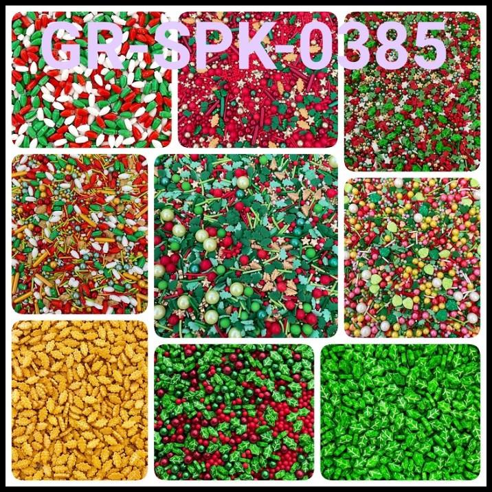 

TERMURAH SPK-0385 SPRINKLES SPRINKLE SPRINKEL 1KG NATAL CERI DAUN MERAH HIJAU