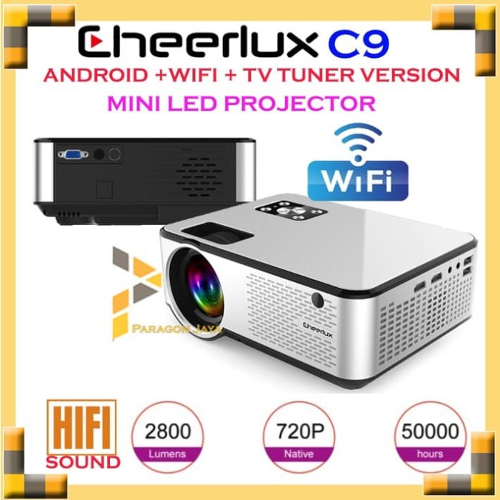 Hawas Mini Proyektor Cheerlux C9 Android Wifi Tv Tuner Led Projektor