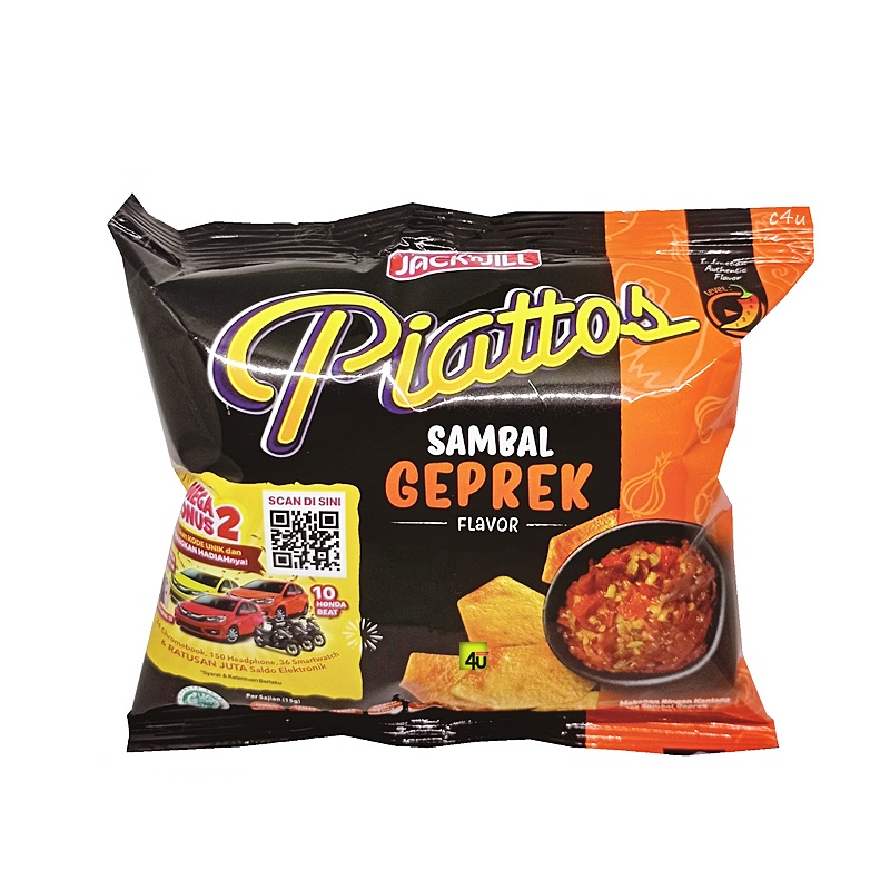 1 Renceng Piatos Sambal Geprek Isi 10 Sachet x 15 Gr