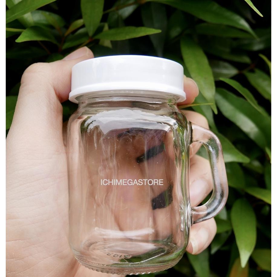 ICHIMEGASTORE Gelas Tutup Kaca Kecil Mug Harvest Jar Mini Gelas Kaca Merica