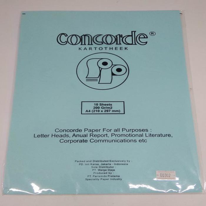 

KERTAS CONCORDE 80302 A4 200GR BIRU