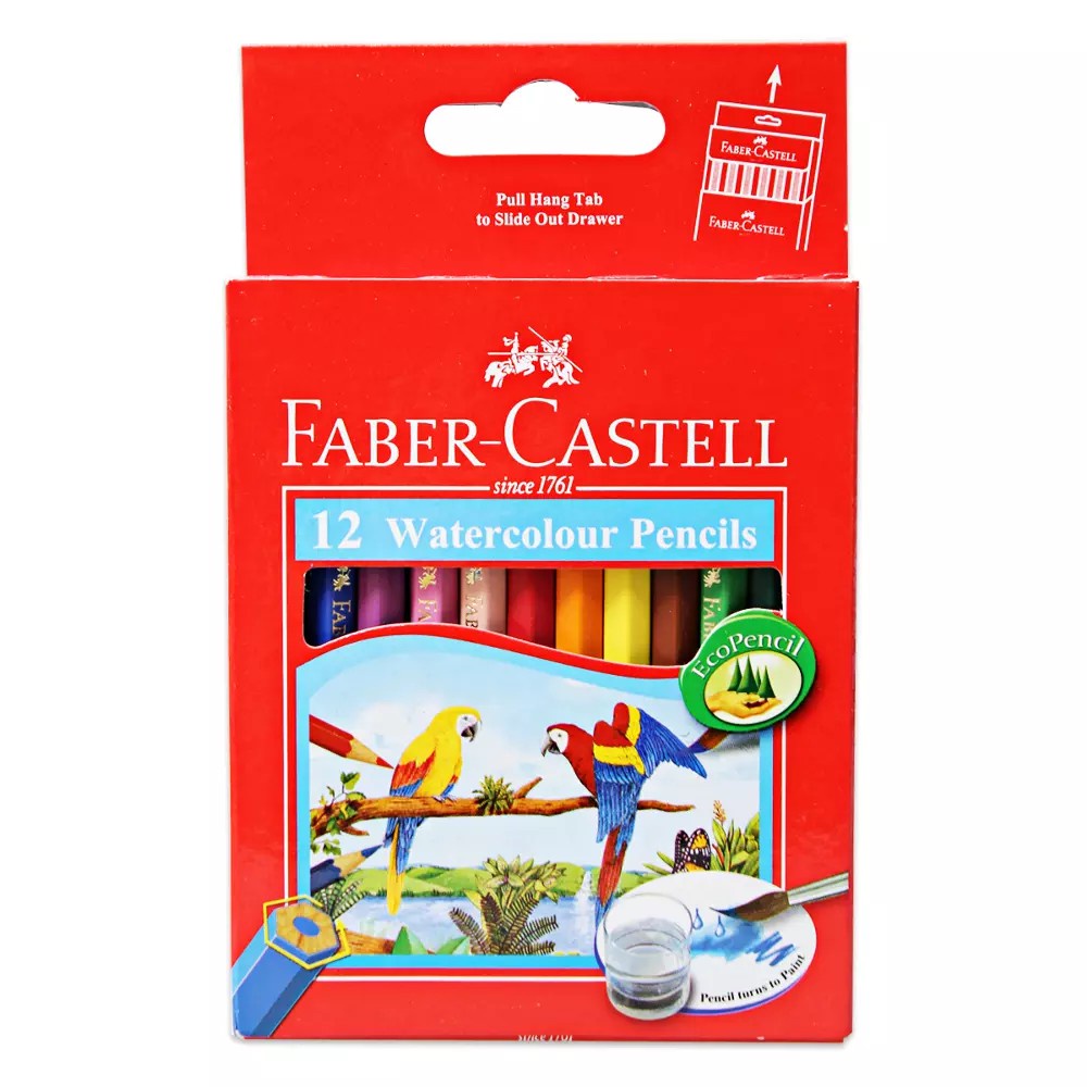 

PENSIL WARNA FABER CASTELL 114461 SHORT PARROT WATERCOLOR ISI 12 WARNA