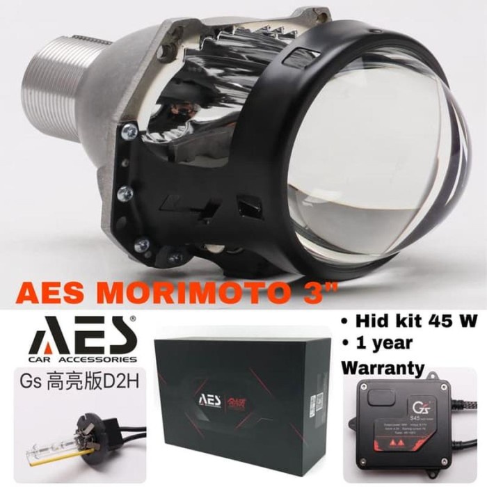 [New Ori] Diskon Projector Aes Morimoto 3 Inchi Hid Kit 45 Watt Premium Terbaru