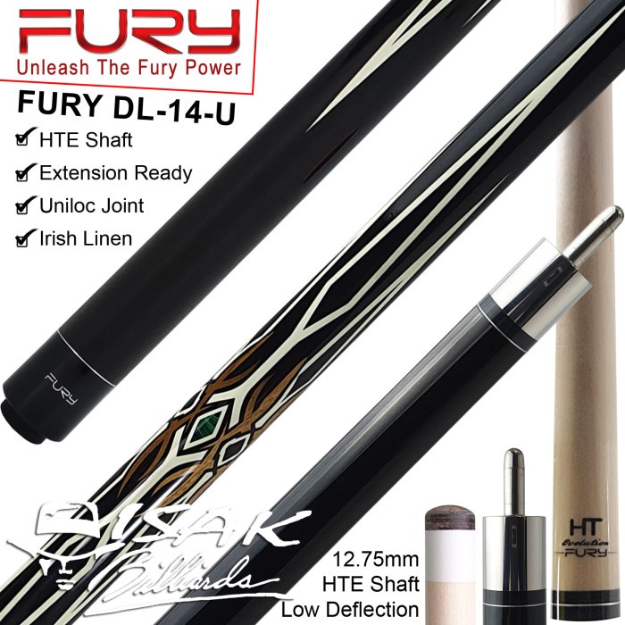 Fury DL-14 Maple Pool Cue - 13 mm - Billiard Stick Stik Biliar Bilyar