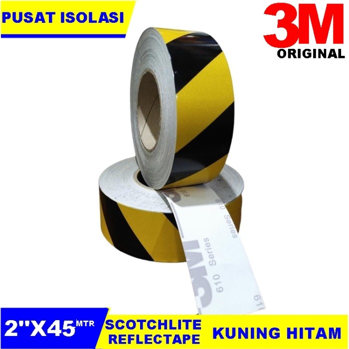 Promo Scotchlite 3M Reflective Hitam-Kuning / Stiker 3M Reflective