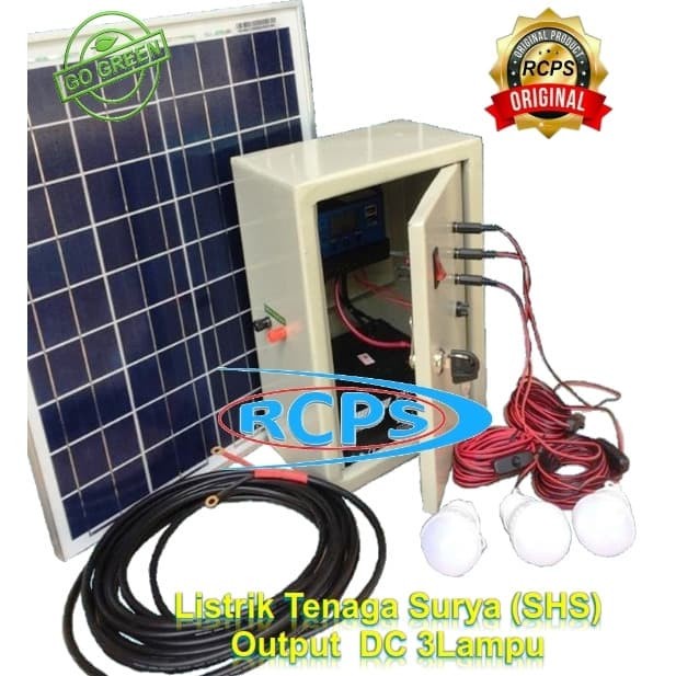 ✅Ready Lampu Solar Cell 50Wp 3Bohlam Diskon