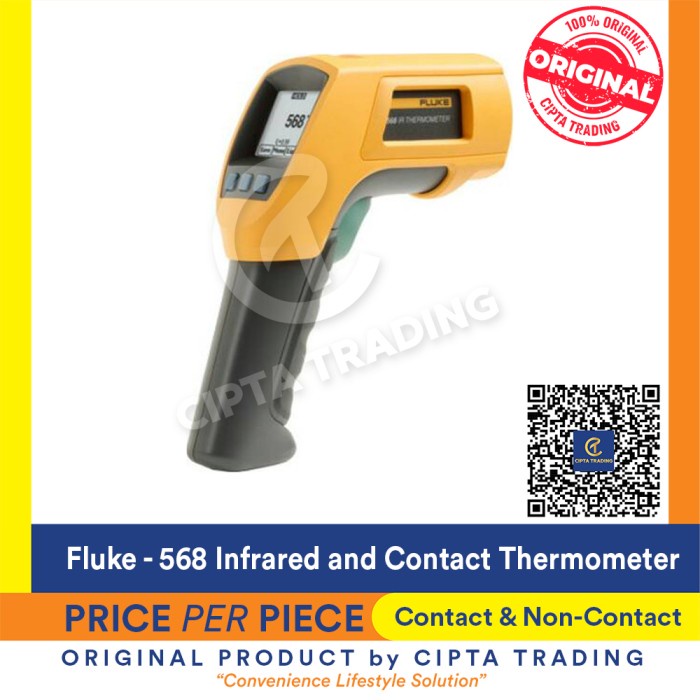 ✅Original Fluke - Thermometer - Fluke 568 Infrared And Contact Thermometer Diskon
