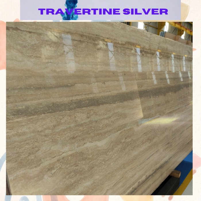✅New Ori Travertine Silver / Marmer Lantai Dinding Limited
