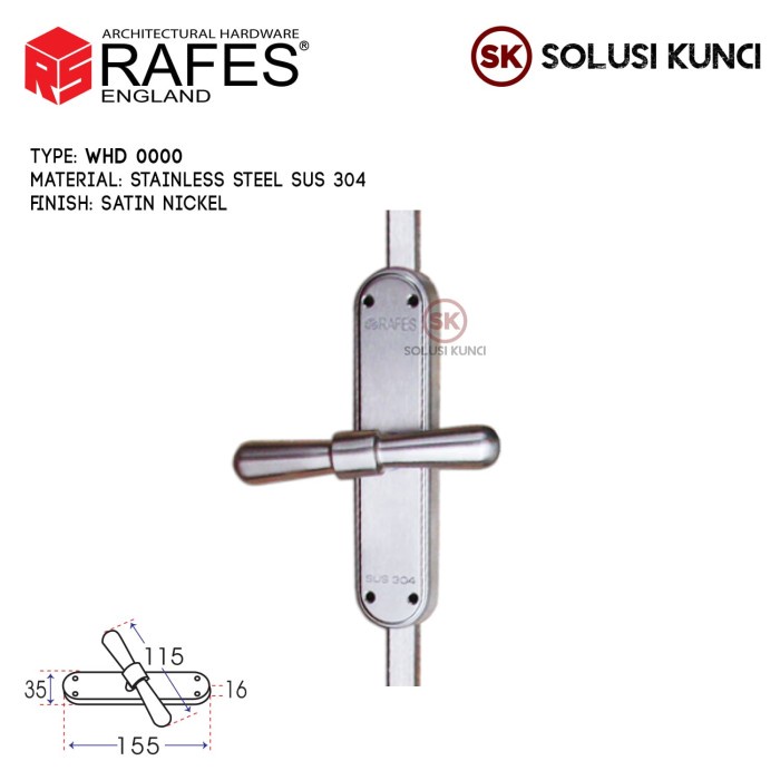 ✅Ori Handle Kunci Pintu / Jendela Espanyolet Rafes England Whd 0000 Berkualitas