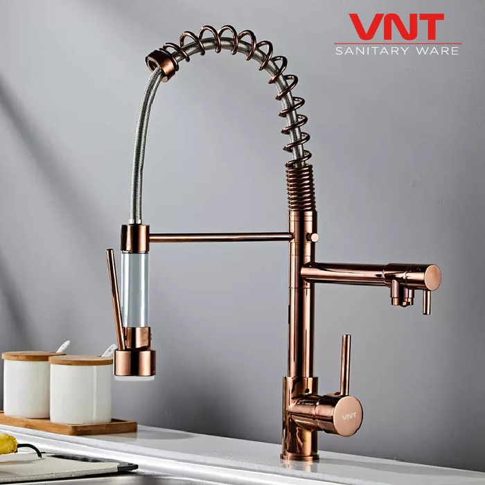 ✅Ori Vnt Keran Cuci Piring Flexible Rose Gold Panas Dingin Kran Dapur Sink Limited