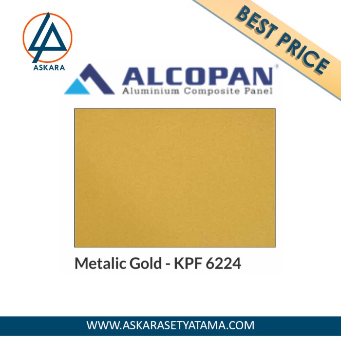 ✅Ori Acp Alcopan 4 Mm Pvdf Metalic Gold Berkualitas