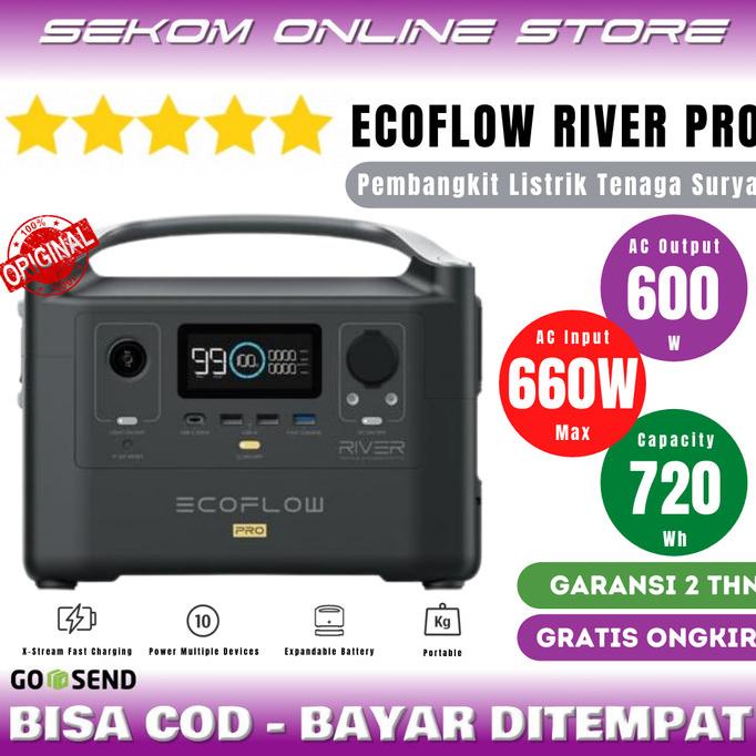 Ready Ecoflow River Pro Portable Power Station Genset Listrik Tenaga Surya