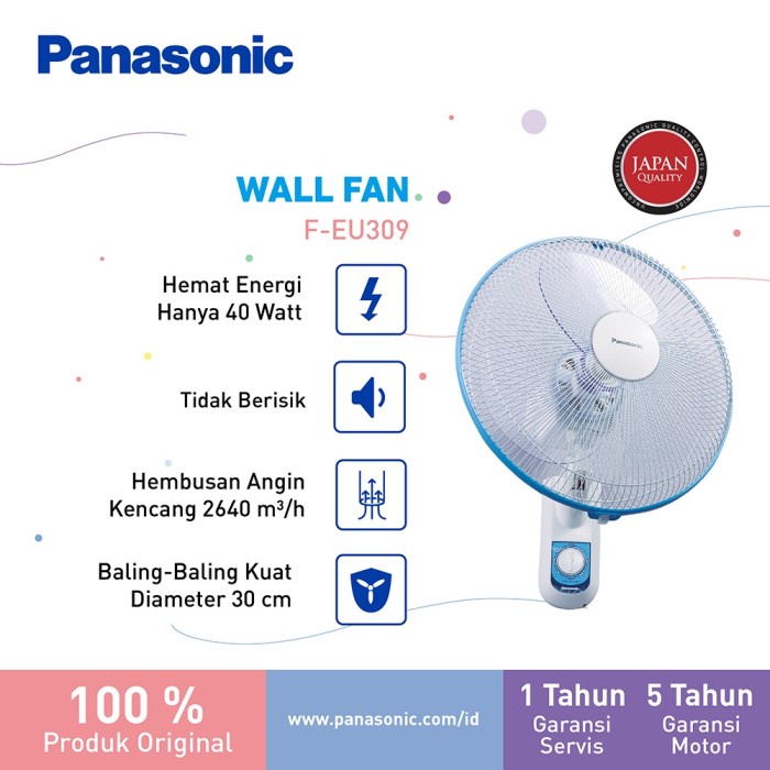Panasonic F-EU309-G2 Kipas Angin Dinding 12 Inci Hijau