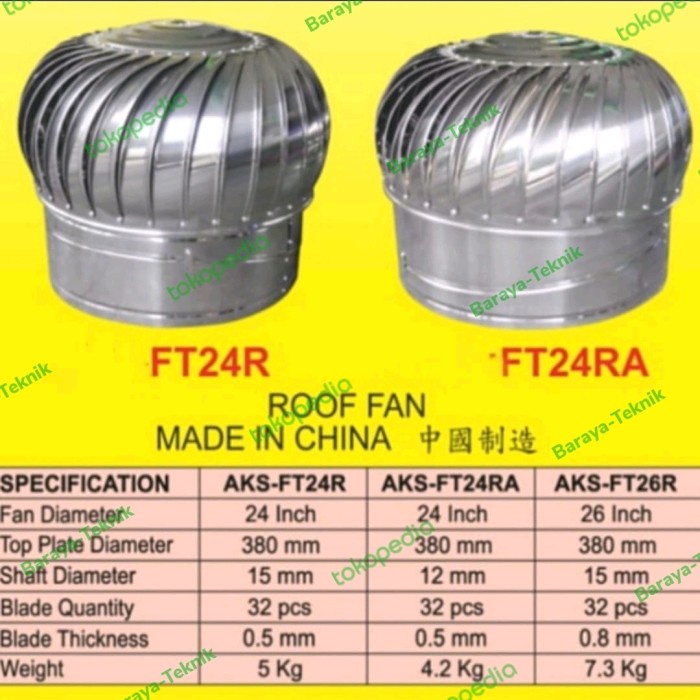 ✅Sale Turbin Ventilator 24 Inch Ft 24 R Diskon