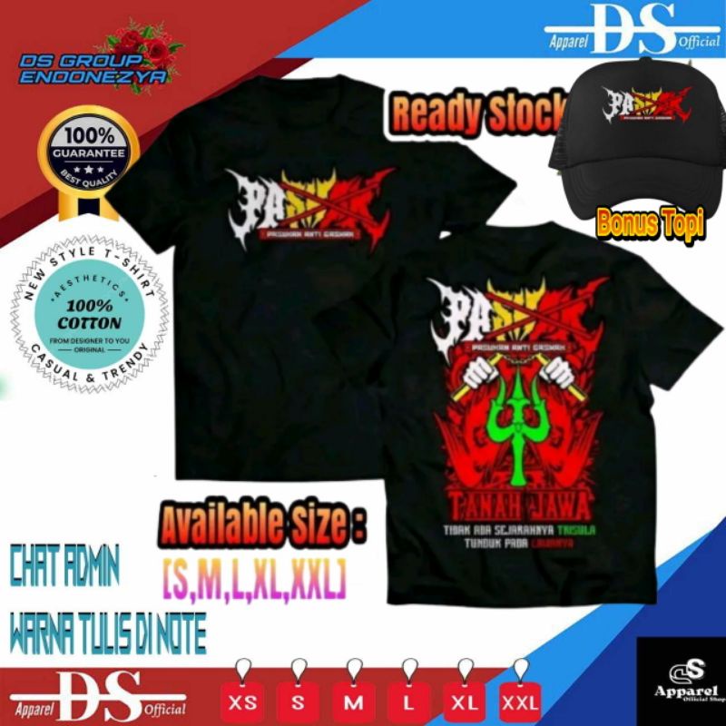 KAOS SABLON PASHAK PASUKAN ANTI GASHAK TANAH JAWA BAHAN COTTON