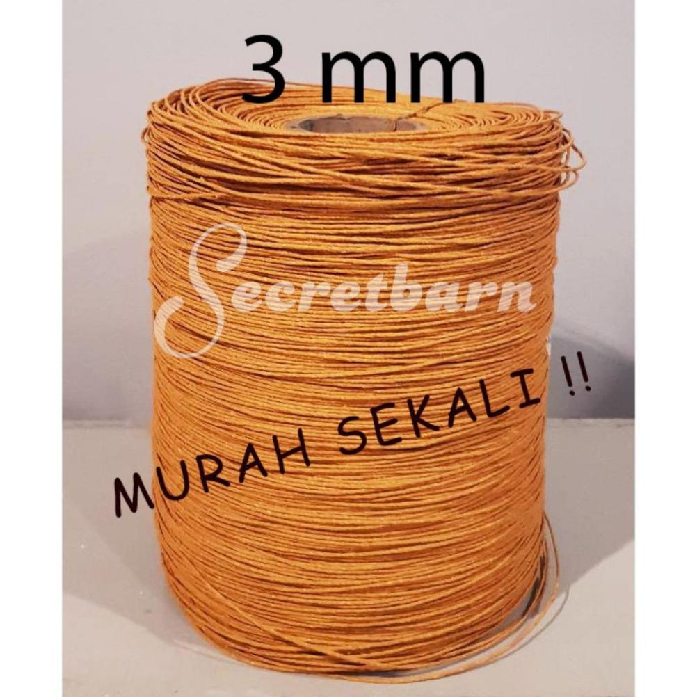 

Baru - tali kertas 3mm coklat samson kraft untuk industri paperbag pengrajin per 100 meter !