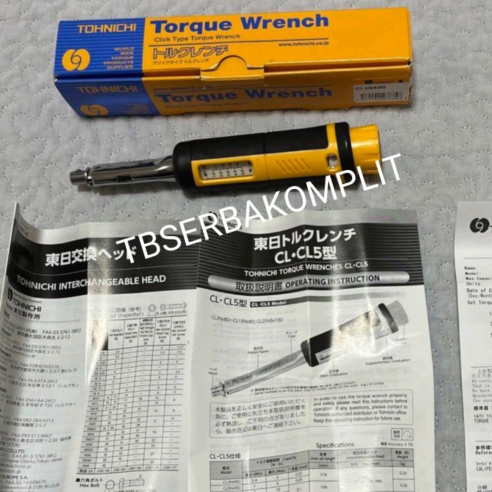 ✅New Kunci Torsi Cl5Nx8D Tohnichi Interchangeable Torque Wrench Kunci Torsi Diskon