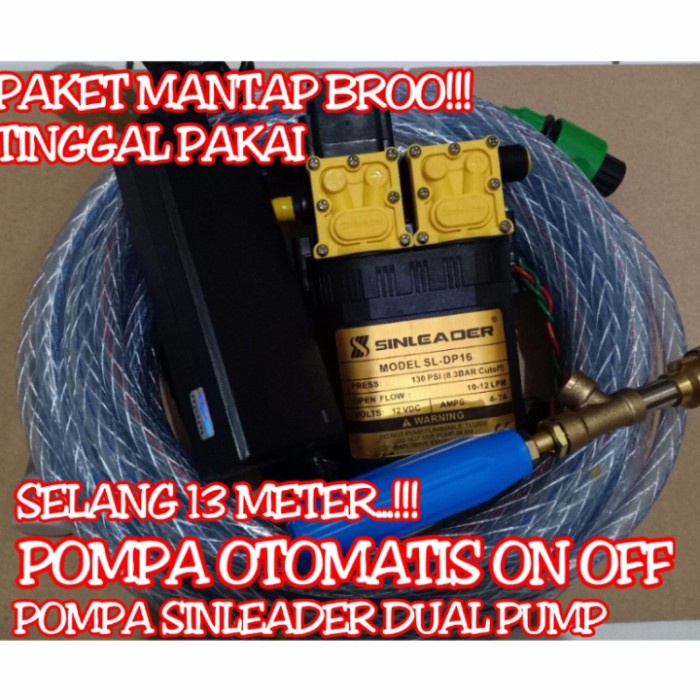 ✅Baru Pompa Cuci Motor Mobil Ac Pompa Sinleader Dual Pump Selang 13 Meter Terbatas