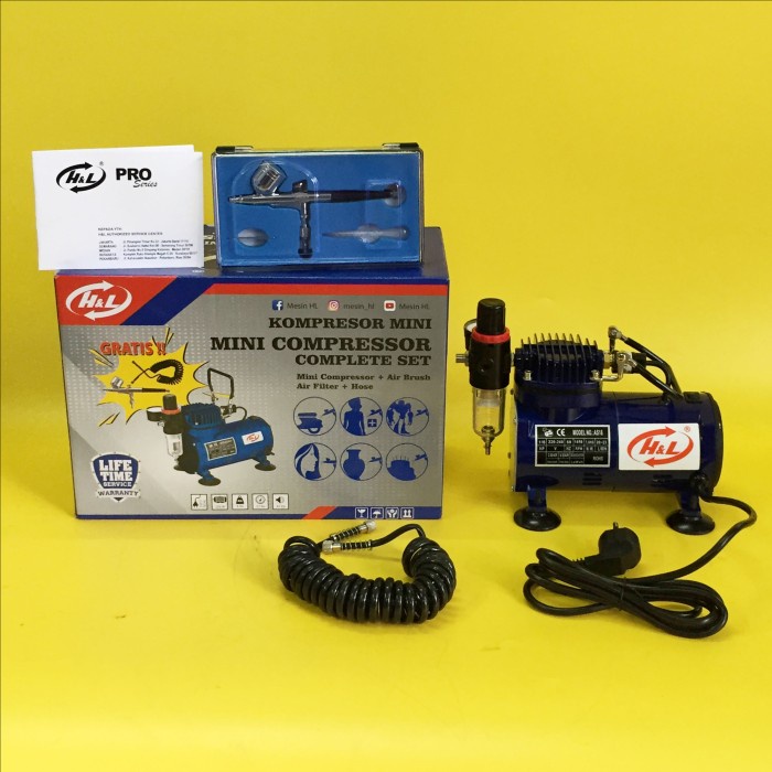 ✅Baru Alat Cat / Mini Kompresor / HL As18 / Air Filter  Selang / Air Brush Bisa Gojek