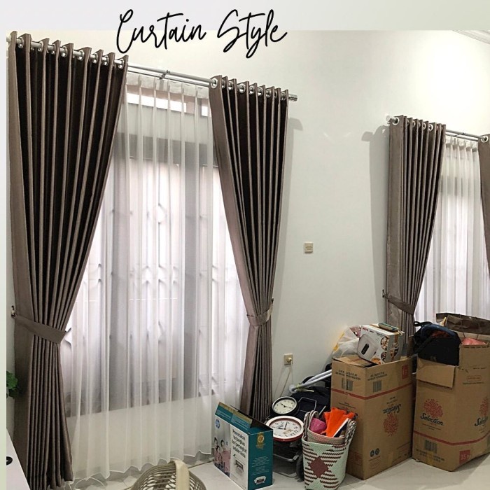 [Ori] Custom Gorden Blackout  Vitrase Bu Mena Warna Cream Diskon