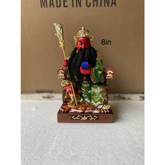 [Original] Patung Kwan Kong / Guan Yu Pegang Buku 8In Bahan Resin Limited