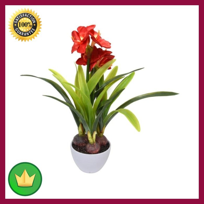 [Ori] Bunga Artifisial Amarylis - Merah Bisa Gojek