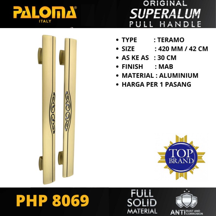 [Ori] Gagang Tarikan Pintu Paloma Php 8069 Pull Handle Teramo 42Cm Mab Terbaru