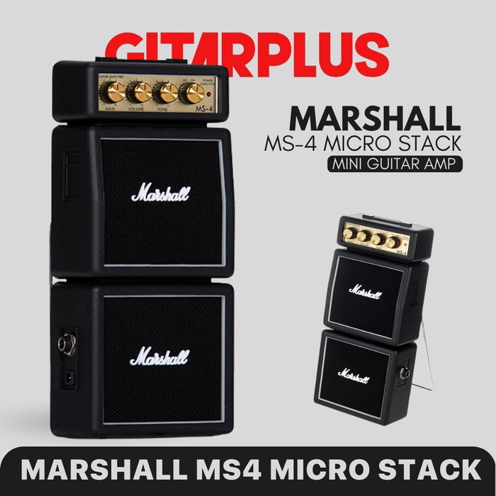 [Ori] Marshall Ms4 Micro Stack Mini Guitar Amplifier  Ampli Gitar Listrik Bisa Gojek