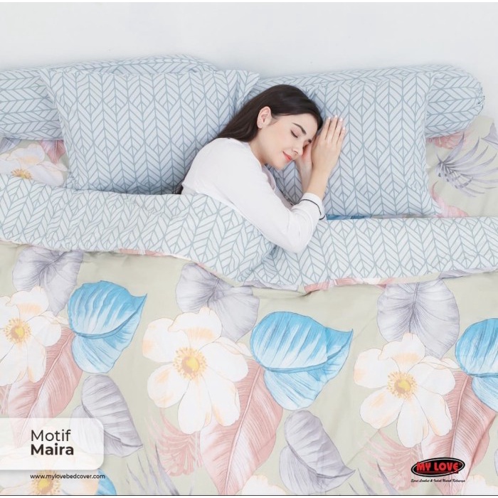 [New] Bedcover Set Katun T30 My Love Sprei King 180X200 Fitted No 1 Maira Terbaru