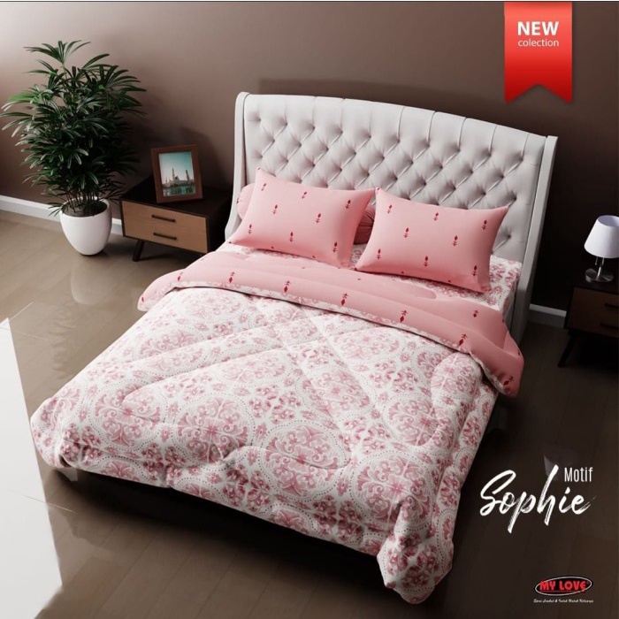 [New] Bedcover Set 180X200 My Love Sprei Tinggi 30Cm Katun King No 1 Sophia Diskon