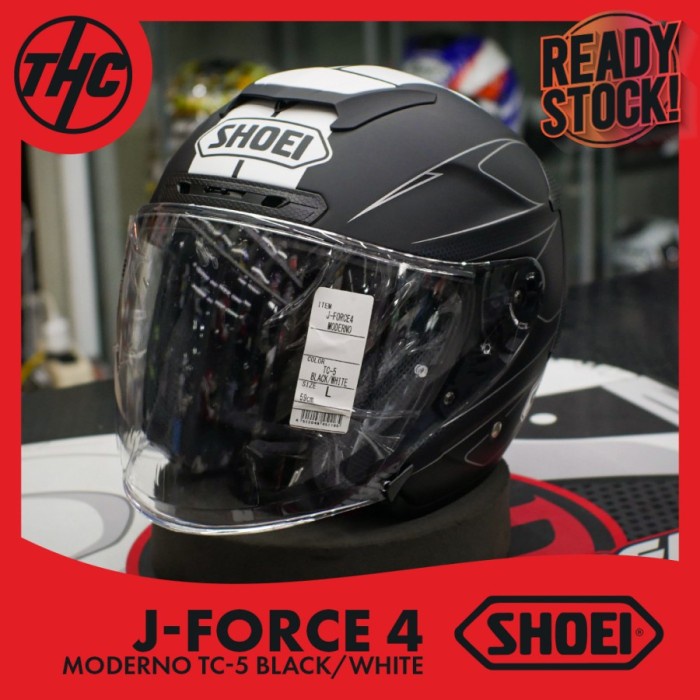 [New Ori] Shoei J-Force 4 Moderno Tc-5 Black White J Force Iv Half Face Helm Diskon