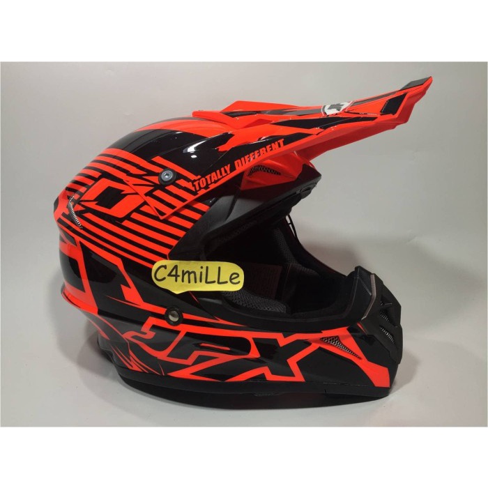 [New Ori] Helm Jpx Cross X12 Red Fluo Gloss Black Trail Super Cross Limited