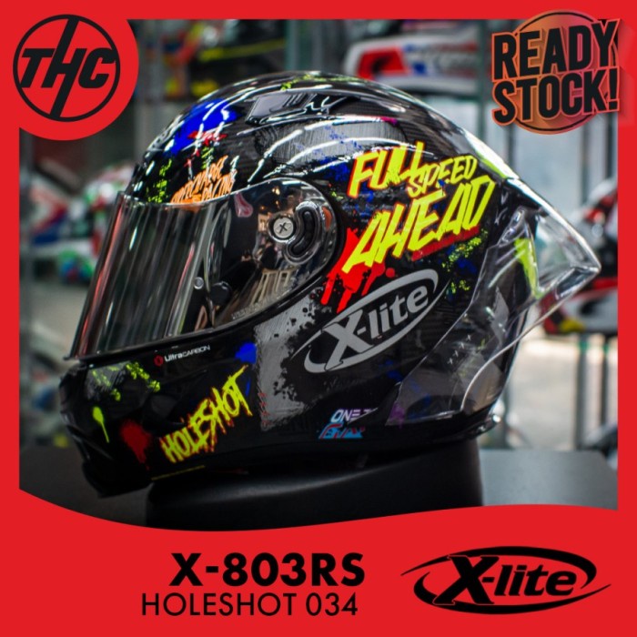 [New Ori] Xlite X-803 Rs Carbon Holeshot 034 Xlite X803Rs Full Face Helm Sni Terbatas