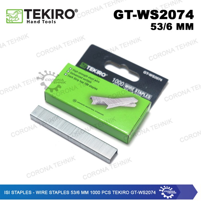 

Isi Staples - Wire Staples 53/6 mm 1000 Pcs Tekiro GT-WS2074 star
