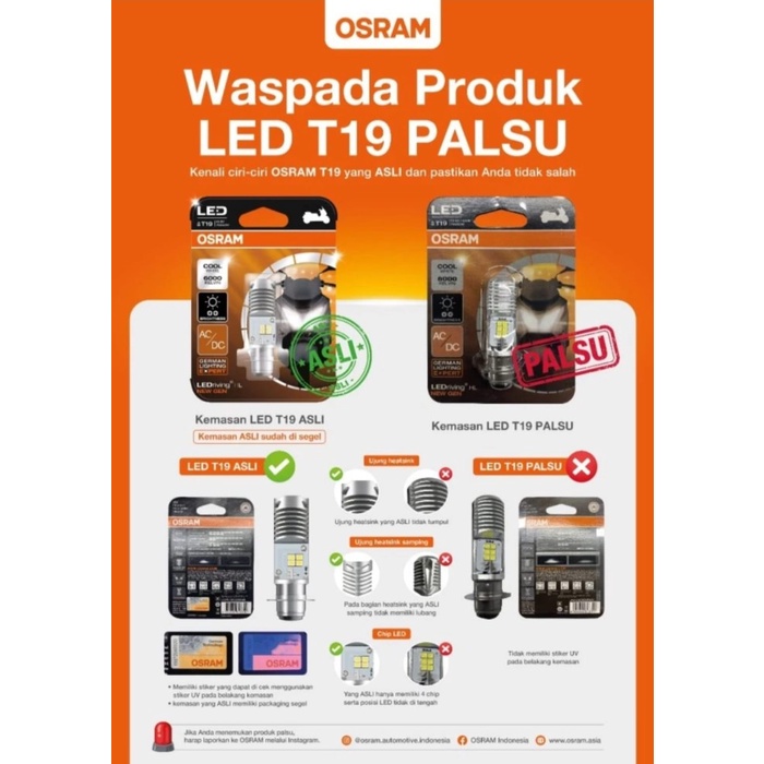 Lampu Motor LED Vega R ZR Force RR Lexam Jupiter Z MX 135 - Osram T19 best