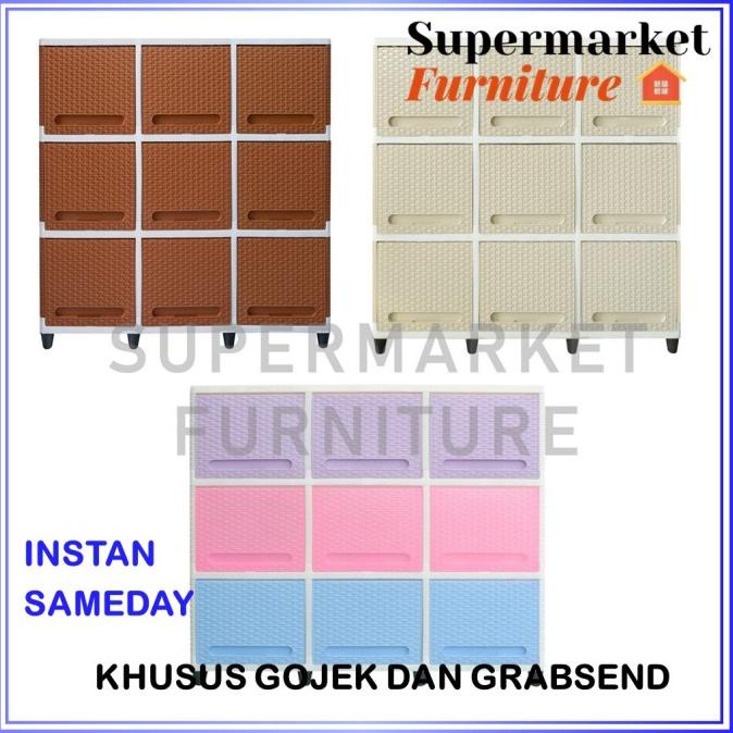 LEMARI PLASTIK CLUB TRIPLE FLIP 3 SUSUN